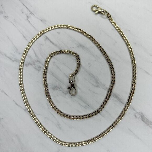 Gold Tone Flat Chain Link Purse Handbag Bag Replacement Strap ✨ - Picture 1 of 12
